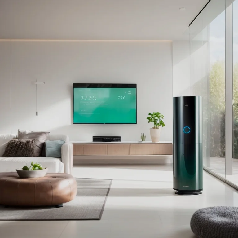 Modern living room with AI smart home devices